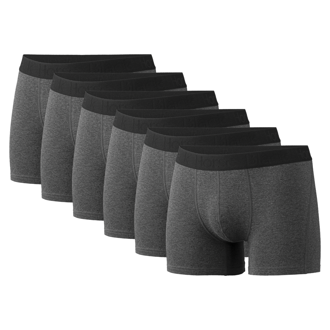 Bokserit luomupuuvillasta dark grey 6-pack