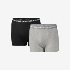 Poikien bokserit luomupuuvilla 2-pack Light Grey Melange + Black