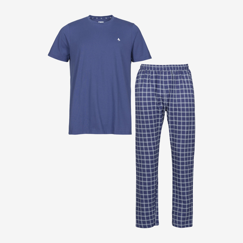 Tuotekuva Black Horse Lyhythihainen pyjama blue checks