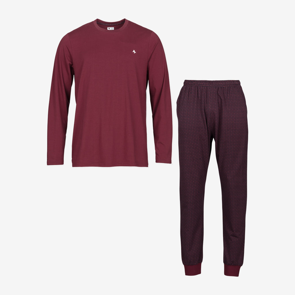 Tuotekuva Black Horse Pitkähihainen pyjama red wine tile
