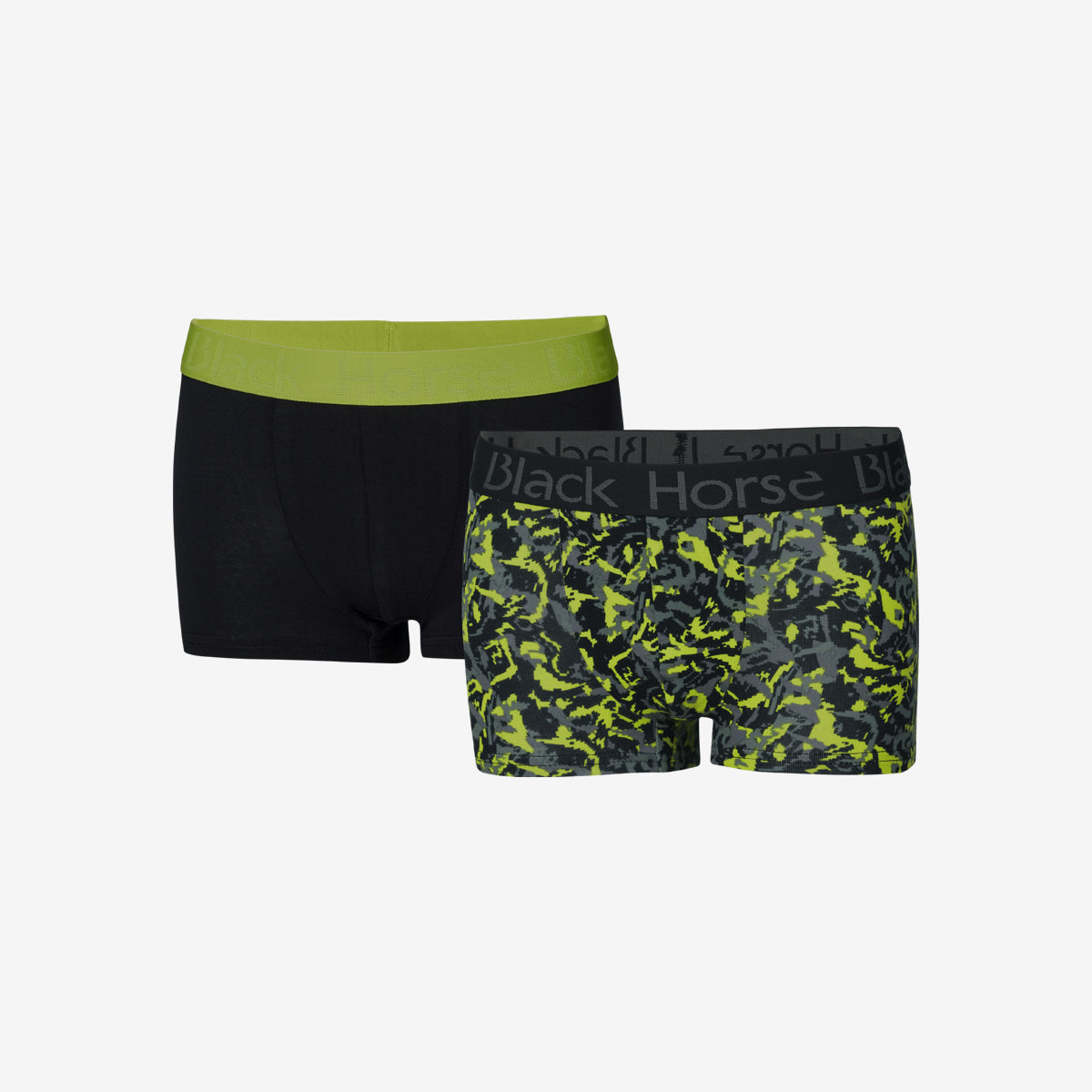 Tuotekuva Poikien bokserit luomupuuvilla 2-pack jet black + happy lime