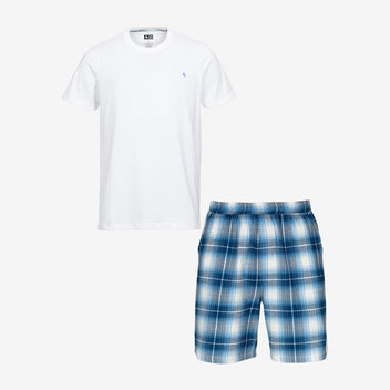 Tuotekuva Shortsipyjama flanelli navy white check
